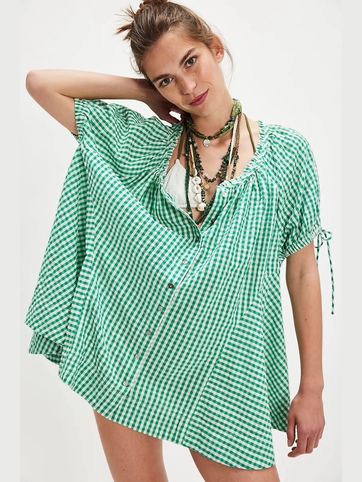 Free People Farley Gingham Tunic - Green