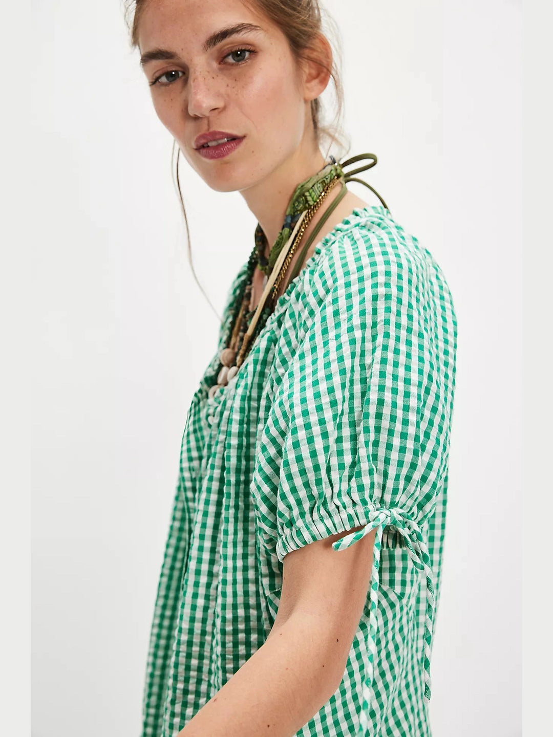 Free People Farley Gingham Tunic - Green