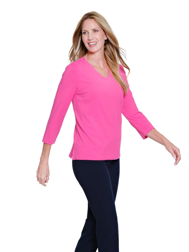 Multiples 3/4 Sleeve V-Neck Top