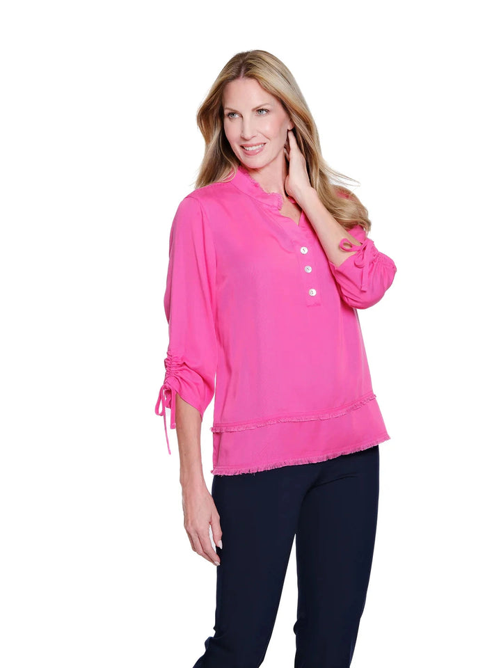 Multiples Candy Pink 3/4 Sleeve Top
