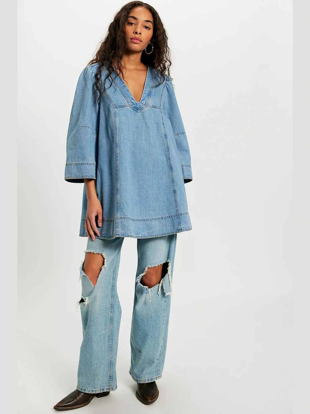 Free People Goldie Denim Mini Dress