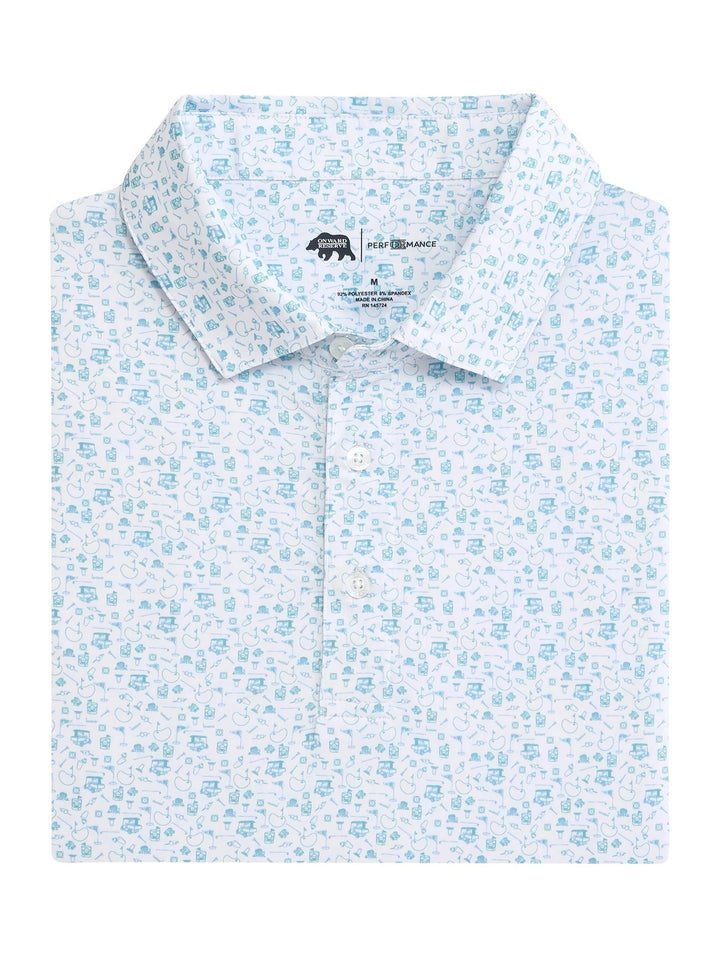 19th Hole Printed Performance Polo - Breeze