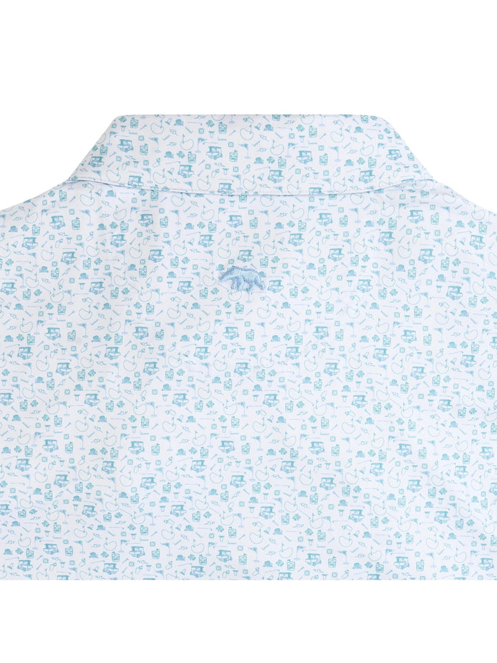 19th Hole Printed Performance Polo - Breeze