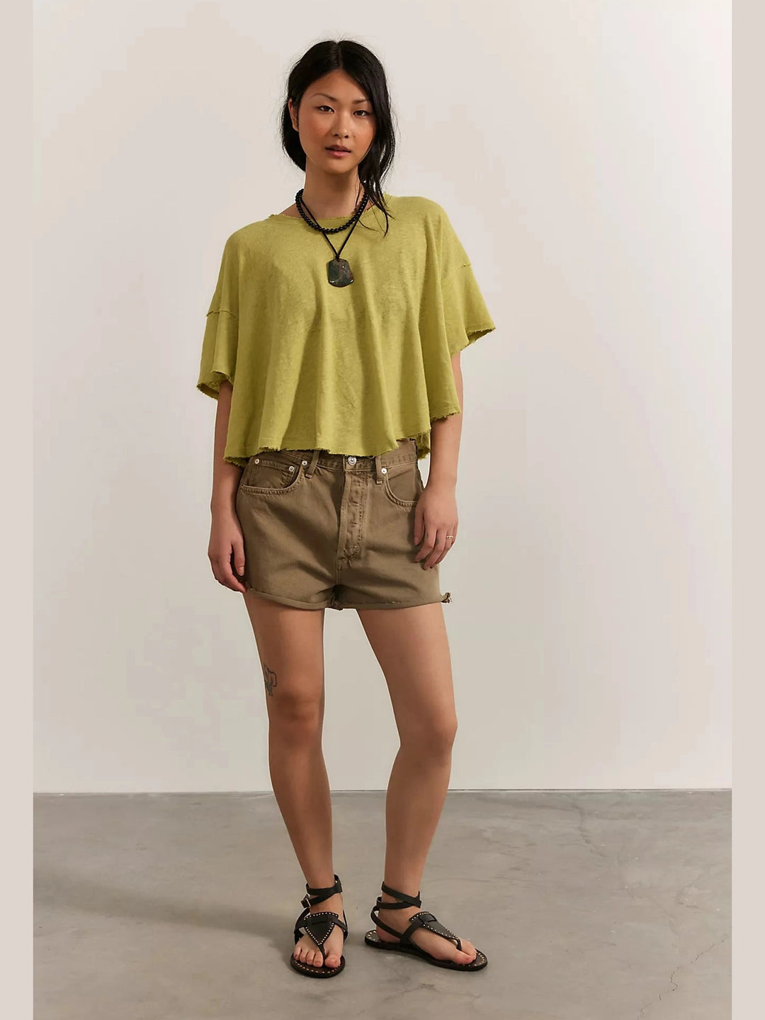 Elsie Swing Tee - Warm Olives