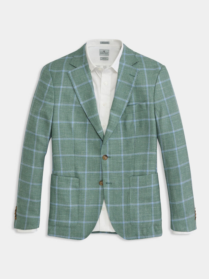 Genteal Windowpane Sport Coat- Abaco Green