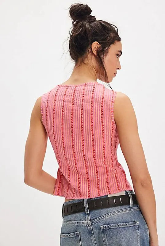 Free People Tilly Vest- Cherry Printed
