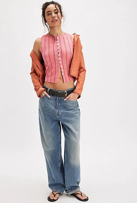 Free People Tilly Vest- Cherry Printed