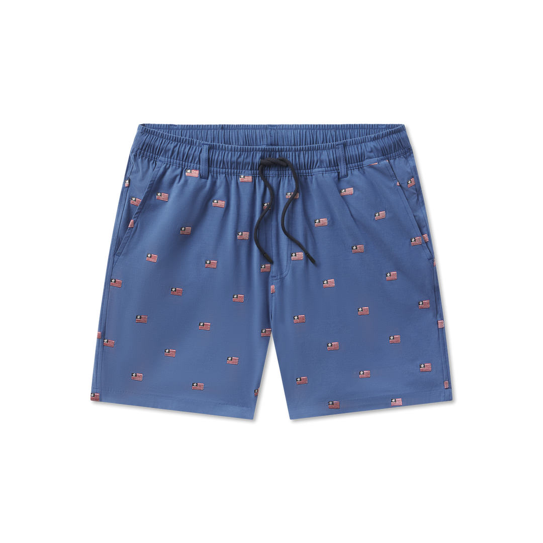 Southern Marsh Chambray Flags Swim Trunk
