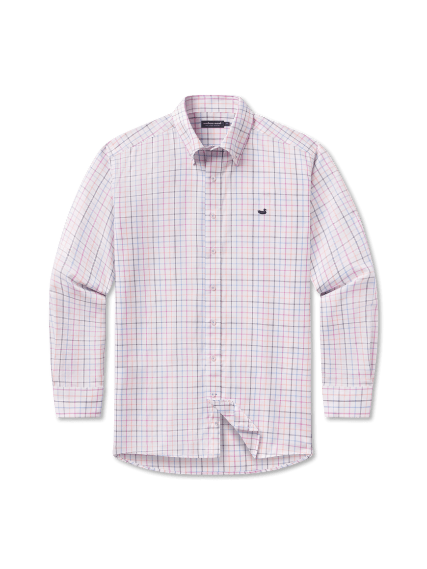 Southern Marsh Chateau Windowpane Dress Shirt - Navy & Peach Bo & Company Southern Marsh Chateau Windowpane Dress Shirt - Navy & Peach Bo & Company