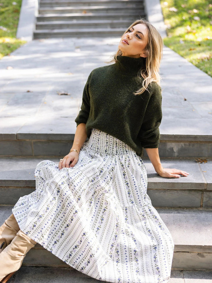 Karlie French Floral Tier Maxi Skirt