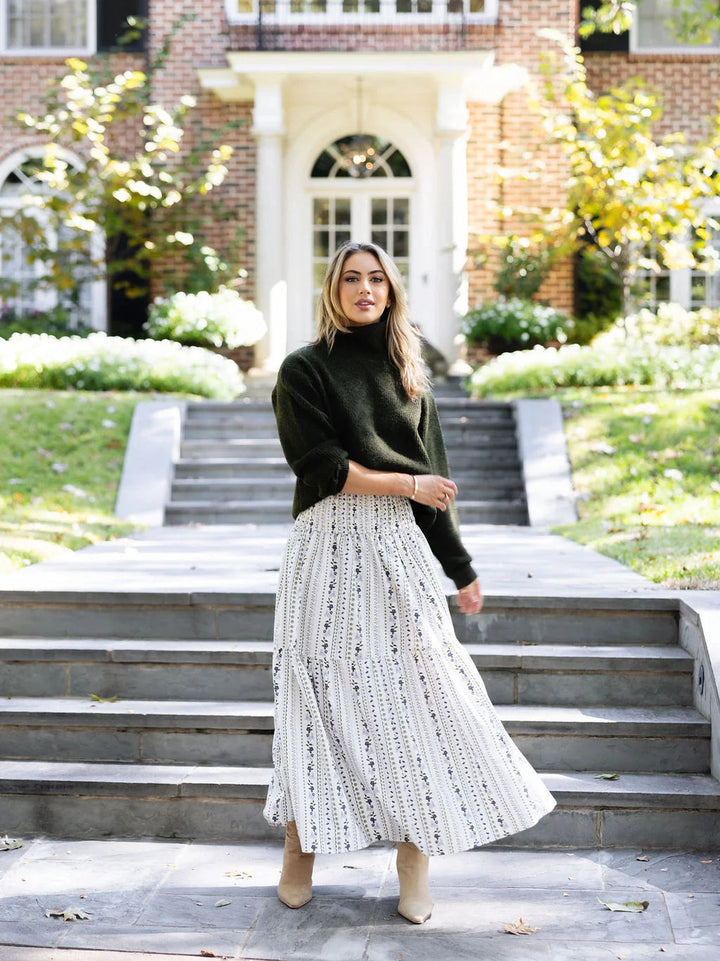 Karlie French Floral Tier Maxi Skirt