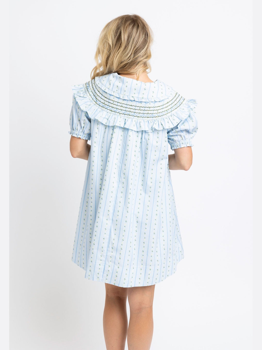 Karlie Floral Stripe Peter Pan Stitch Dress