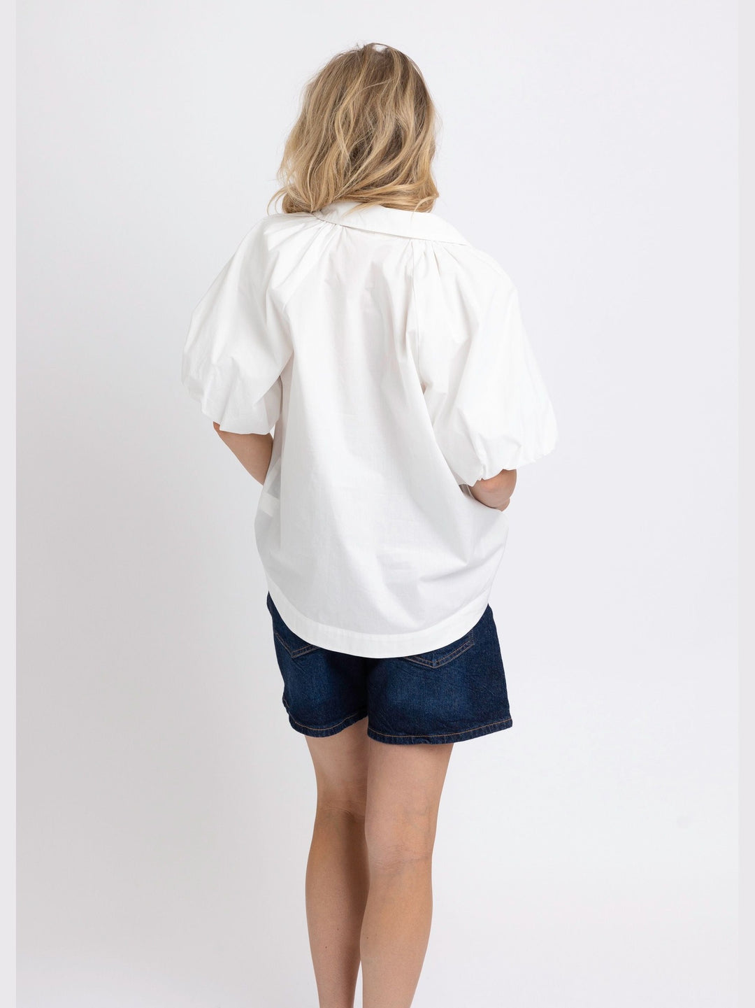 Karlie White Poplin Pocket Top