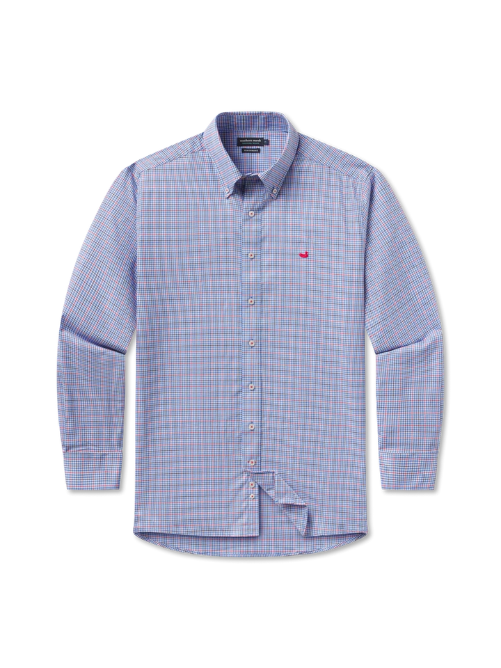 Southern Marsh Dyer Performance Dress Shirt - Navy & Red
