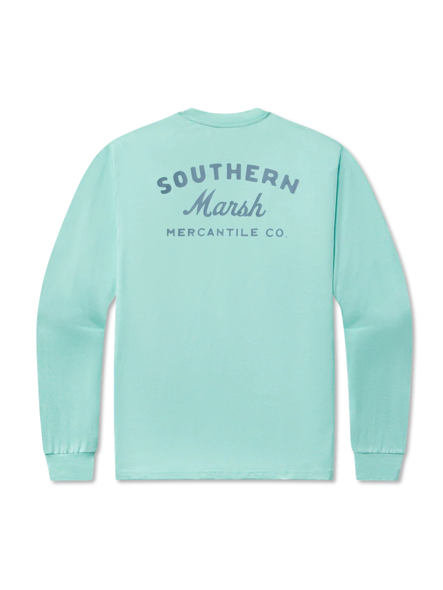 Southern Marsh FieldTec Featherlight Tee - Marsh Mercantile LS - Antigua Blue