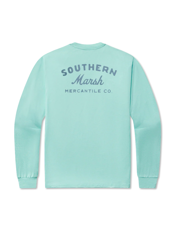 Southern Marsh FieldTec Featherlight Tee - Marsh Mercantile LS - Antigua Blue
