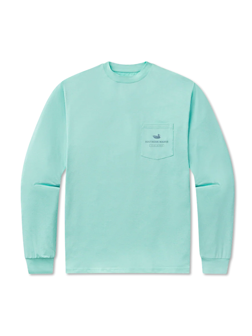 Southern Marsh FieldTec Featherlight Tee - Marsh Mercantile LS - Antigua Blue