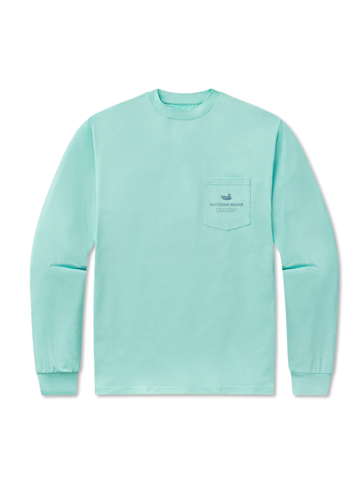 Southern Marsh FieldTec Featherlight Tee - Marsh Mercantile LS - Antigua Blue