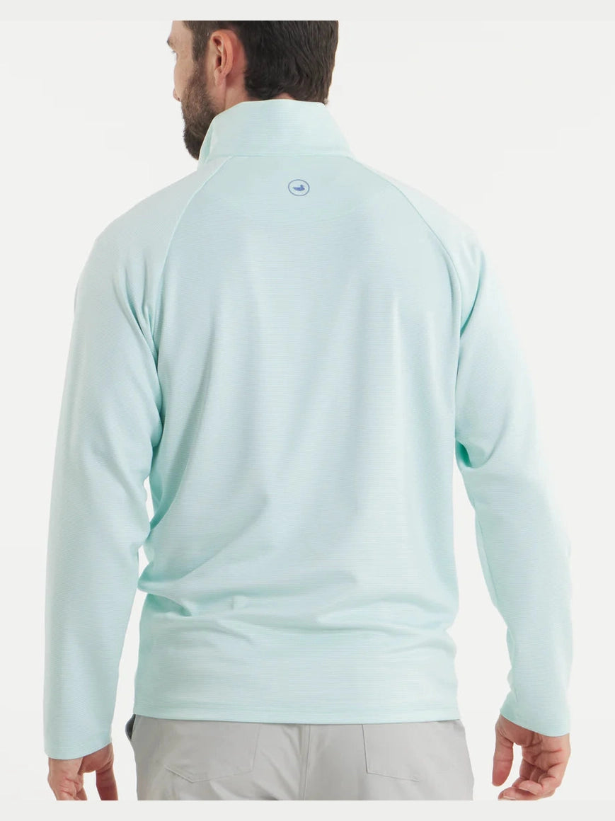 Southern Marsh Southampton Performance Quarter Zip - Stripes - White & Mint