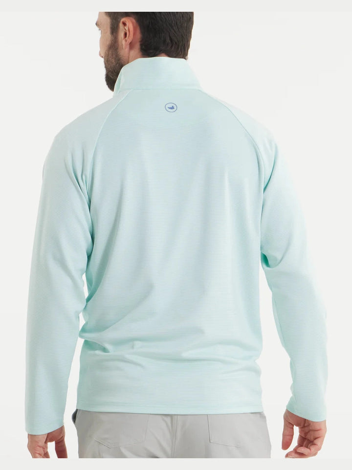 Southern Marsh Southampton Performance Quarter Zip - Stripes - White & Mint