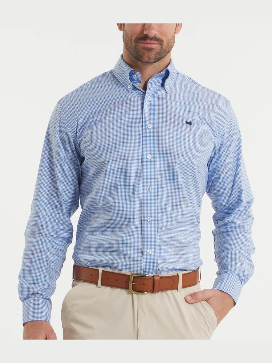 Southern Marsh Dyer Performance Dress Shirt - French Blue & Navy