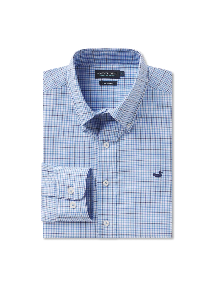 Southern Marsh Dyer Performance Dress Shirt - French Blue & Navy