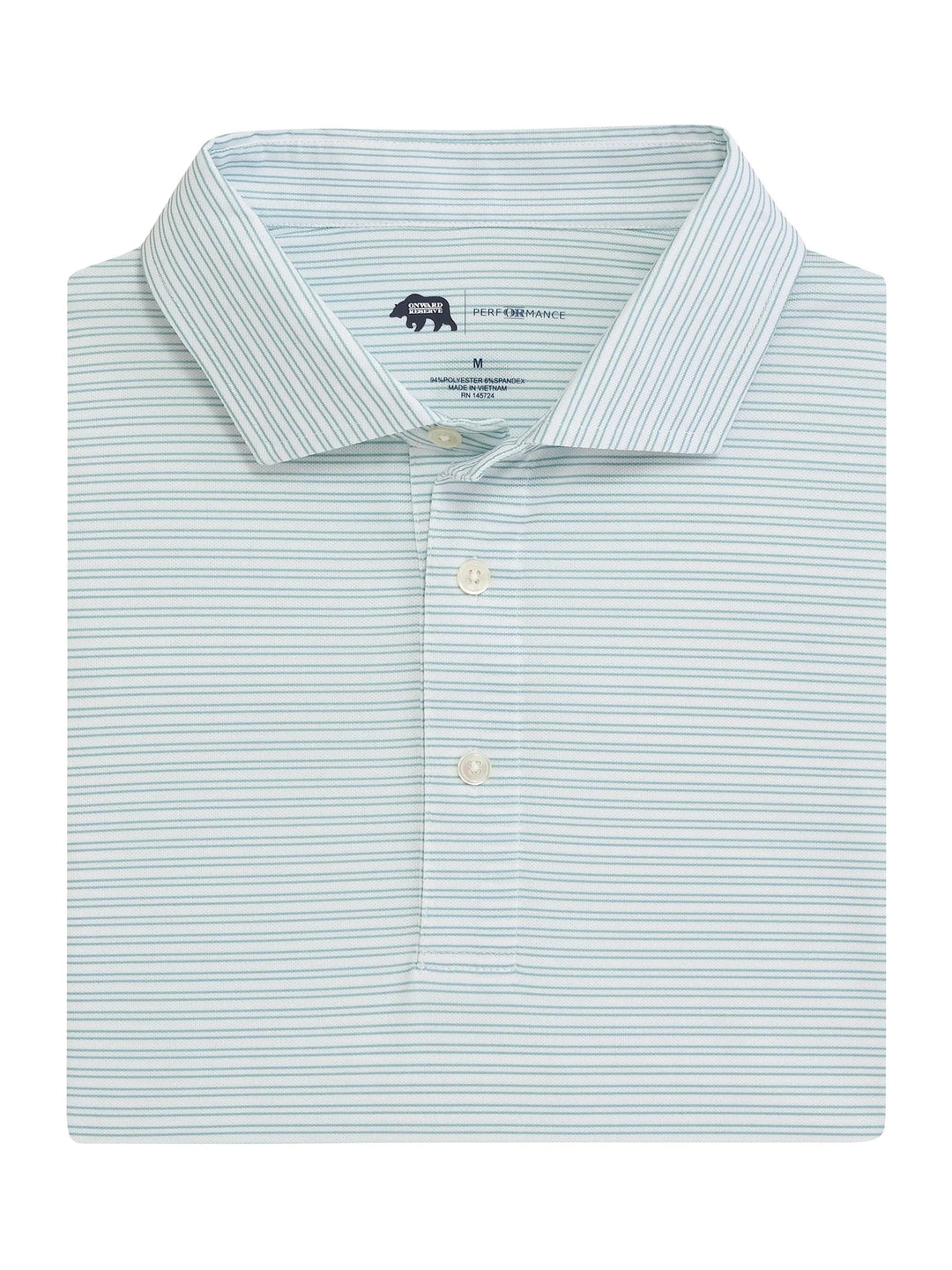 Onward Reserve Pairing Stripe Performance Pique Polo - Aquifer