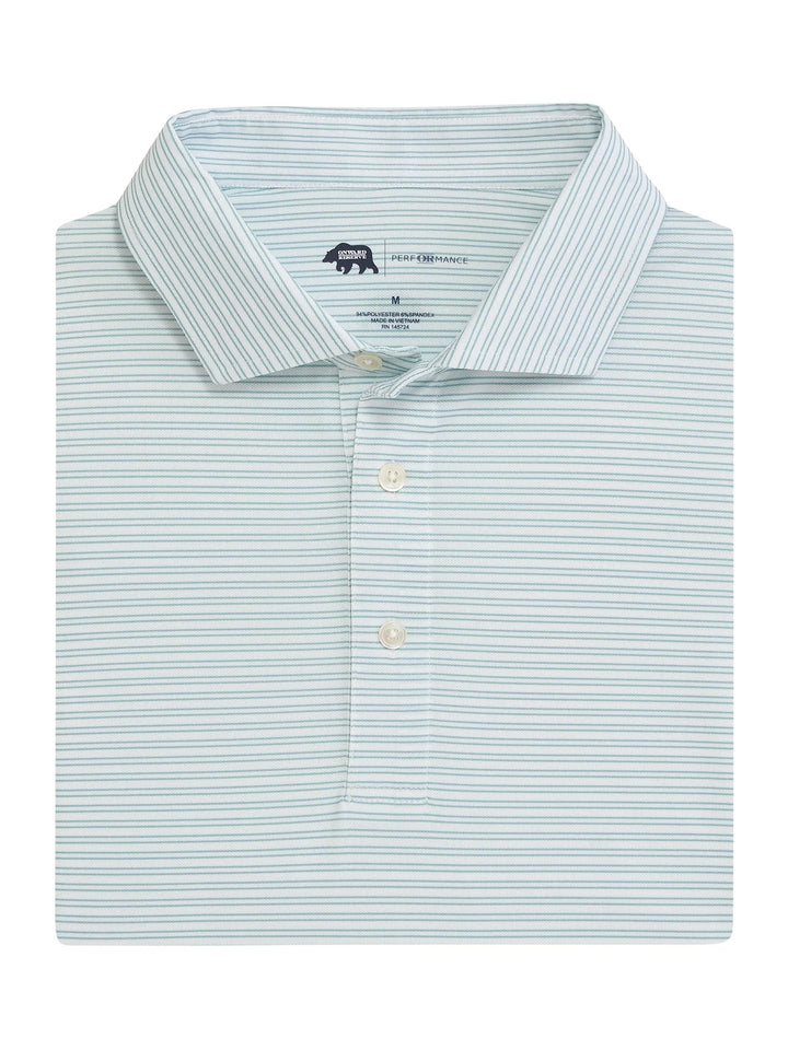 Onward Reserve Pairing Stripe Performance Pique Polo - Aquifer