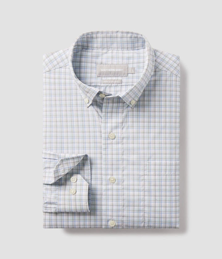 Southern Shirt Brookside Plaid Performance Button Down- Moonlight