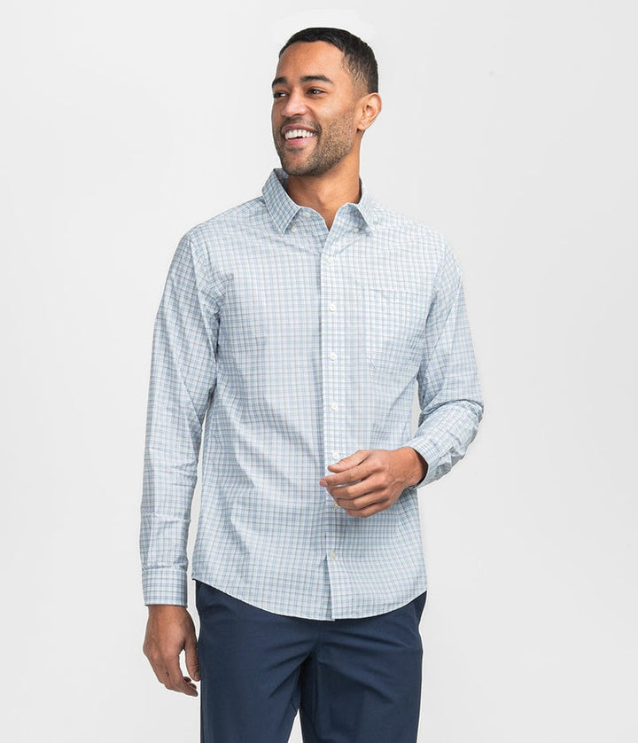 Southern Shirt Brookside Plaid Performance Button Down- Moonlight