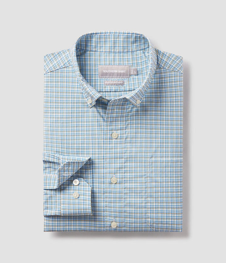Southern Shirt Glendale Plaid Performance Button Down- Daybreak