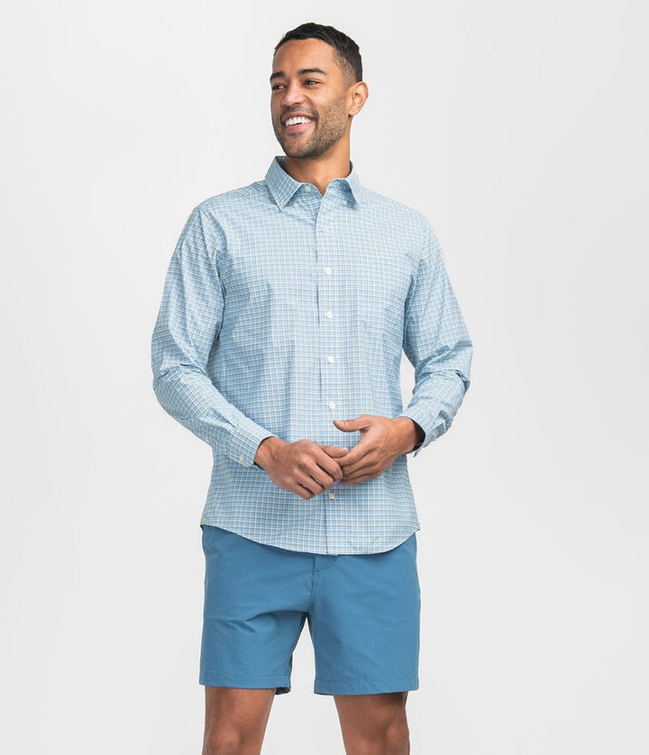 Southern Shirt Glendale Plaid Performance Button Down- Daybreak
