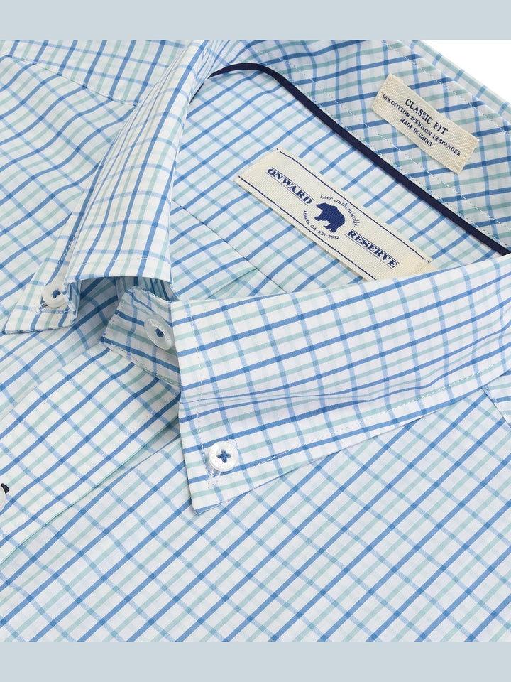 Onward Reserve Quincy Classic Fit Quad Shirt - Ensign Blue