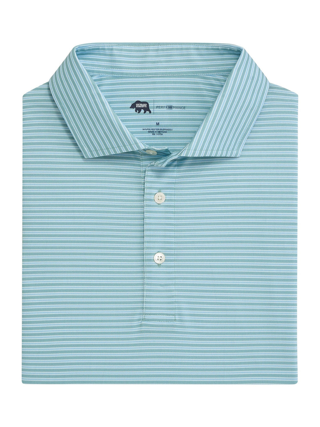 Onward Reserve Trophy Stripe Performance Pique Polo - Aquifer