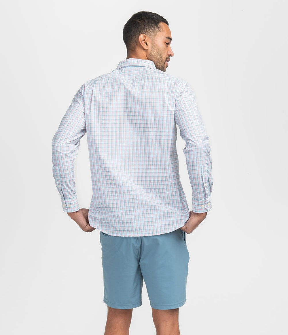 Southern Shirt Magnolia Plaid Performance Button Down- Pacific Cooler