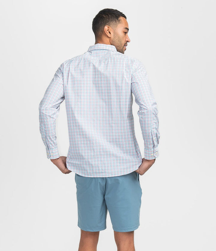 Southern Shirt Magnolia Plaid Performance Button Down- Pacific Cooler