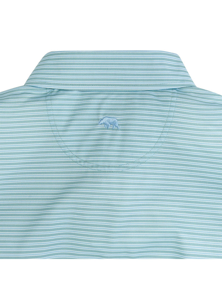 Onward Reserve Trophy Stripe Performance Pique Polo - Aquifer