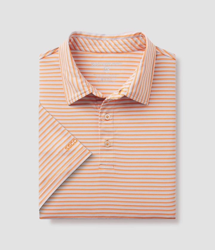 Southern Shirt Bluffton Stripe Polo - Cantaloupe