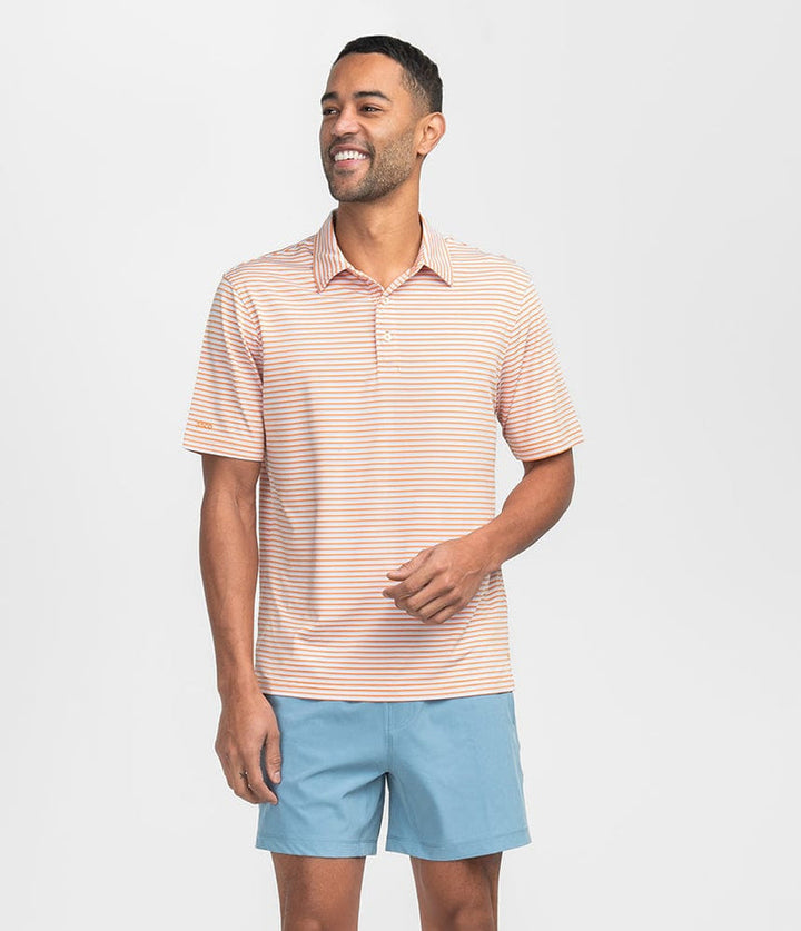 Southern Shirt Bluffton Stripe Polo - Cantaloupe