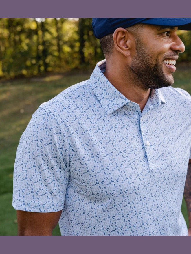 Genteal Caddie's Choice Printed Performance Polo - Green Bay