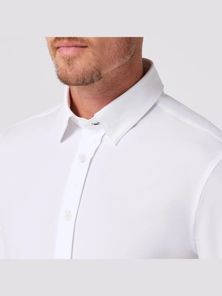 Mizzen + Main White Solid Leeward Long Sleeve Dress Shirt - Trim Fit