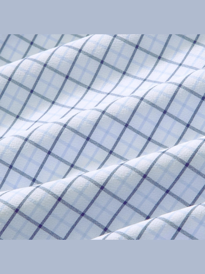 Mizzen + Main Leeward Dress Shirt - Cloud Blue Wyatt Plaid
