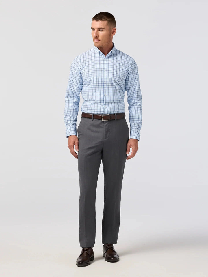 Mizzen + Main Leeward Dress Shirt - Cloud Blue Wyatt Plaid