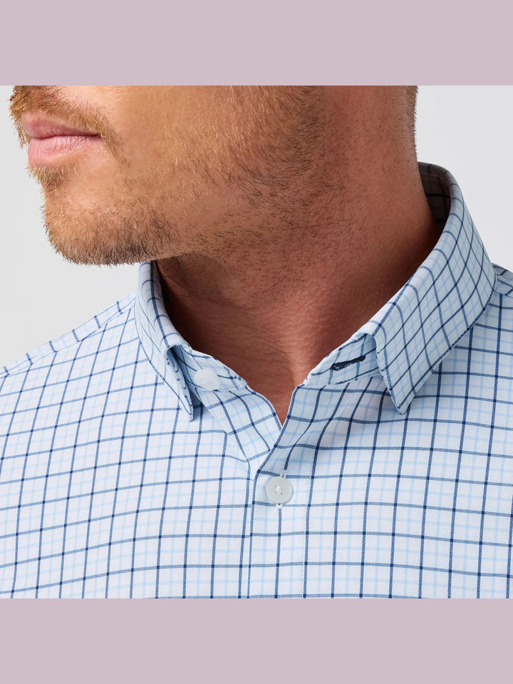 Mizzen + Main Leeward Dress Shirt - Cloud Blue Wyatt Plaid