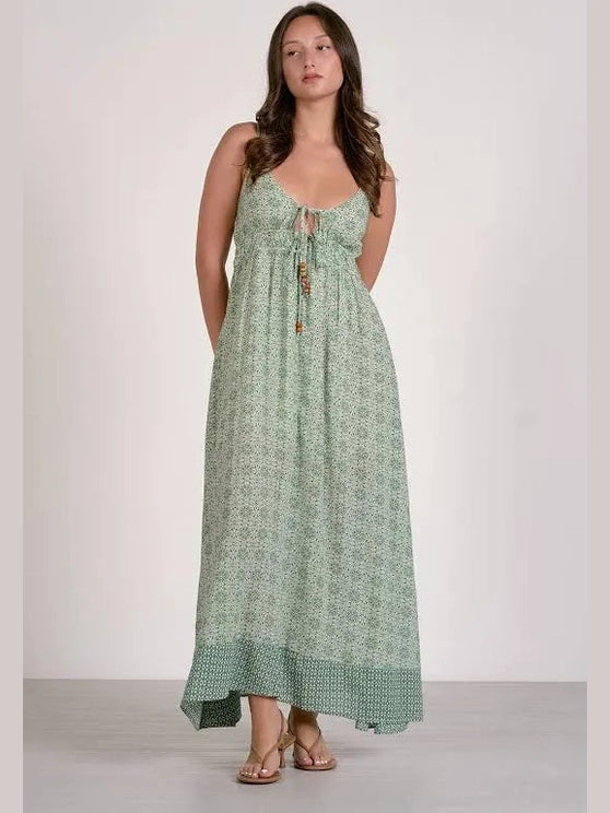 Green Chrissy Boho Maxi Dress