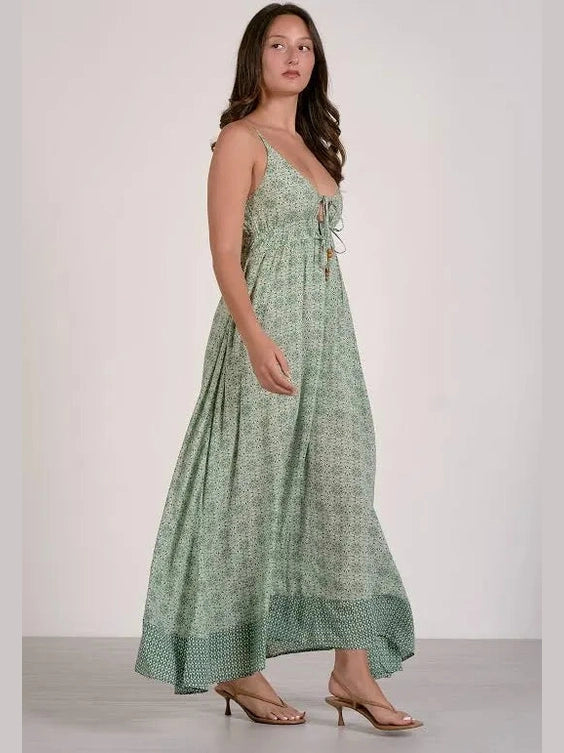 Green Chrissy Boho Maxi Dress