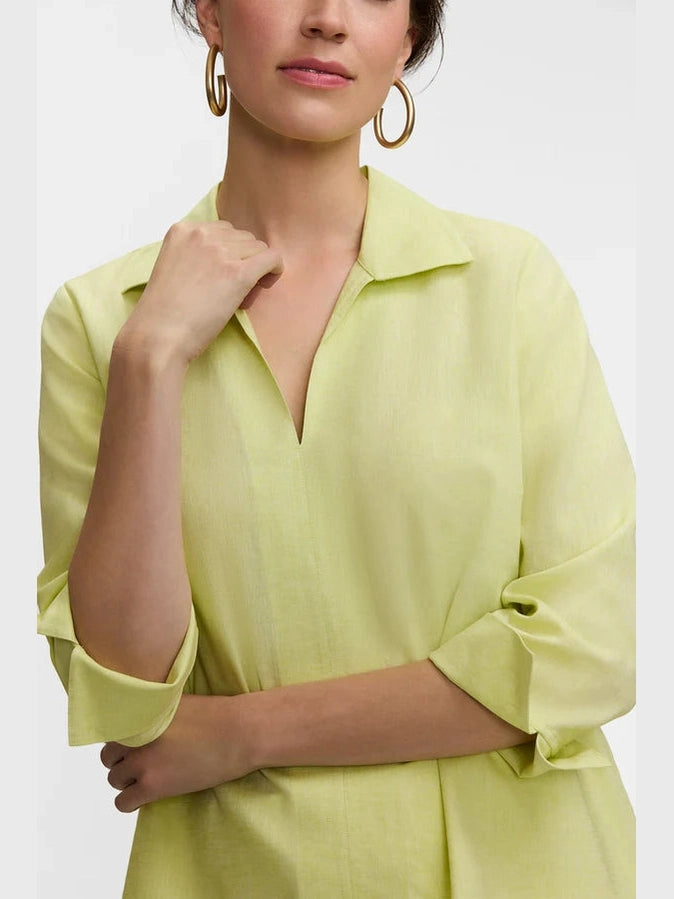 Agnes Linen Blend Popover Shirt - Limoncello