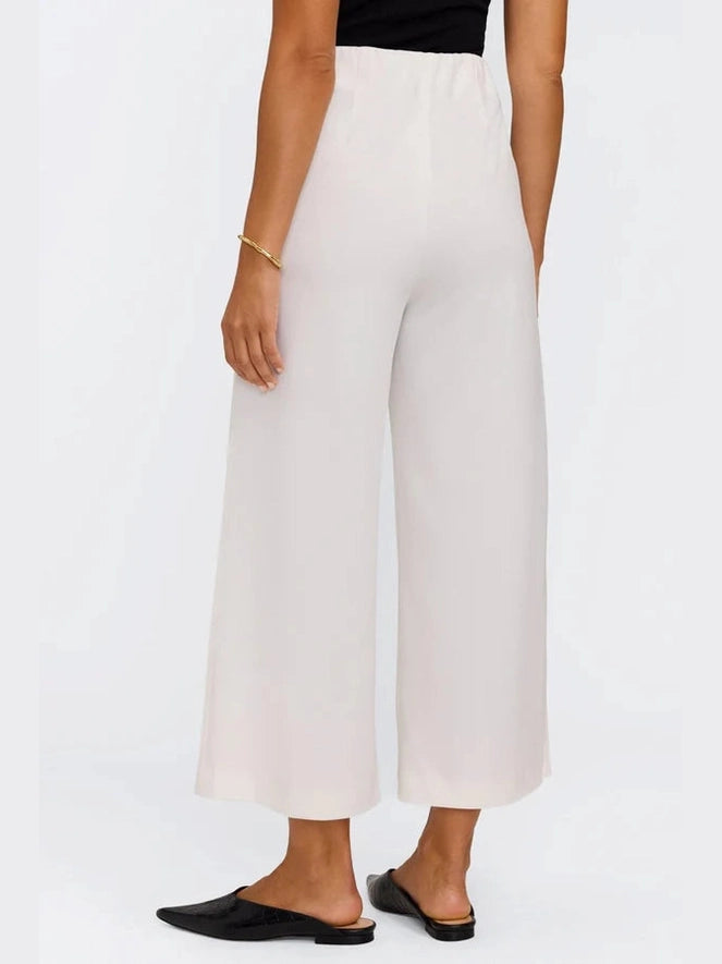 Arlette Crepe Wide Leg Ankle Pant - Ecru