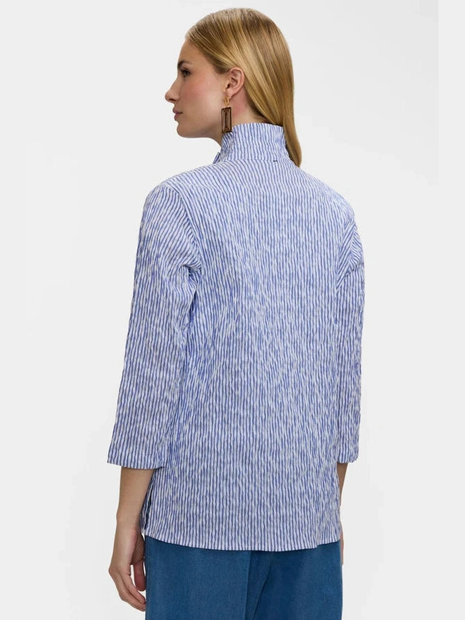 Foxcroft Caroline Crinkle Jacquard 3/4 Sleeve Shirt Jacket