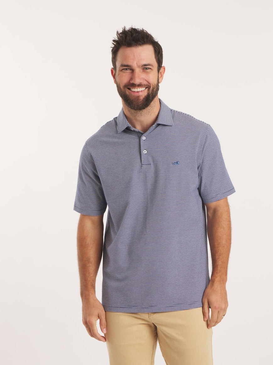 Amagansett Relaxed Polo - Navy Stripe
